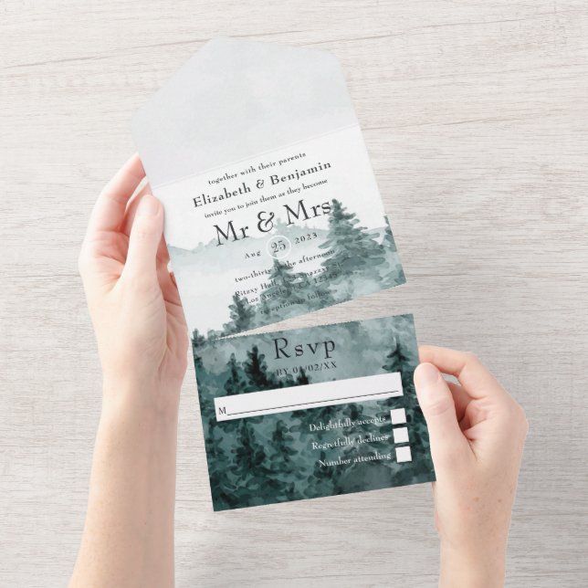 Mariage forestier tout en une invitation (Déchirure)