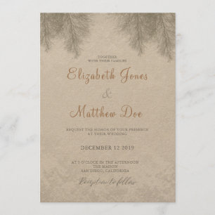 Mariage Forêt Un Mariage D'Hiver Invitation Rustiq