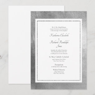 Mariage formel et élégant Invitation blanche et ar