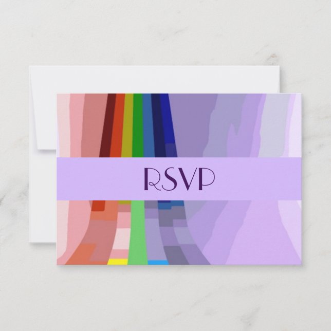 Mariage Gay Arc-en-ciel et anneaux RSVP (Devant)