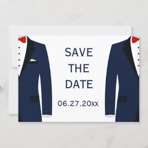 Mariage Gay Bleu Et Blanc Enregistrer La Carte Dat