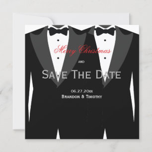 Mariage Gay Enregistrer La Date Cartes De Noël Rou