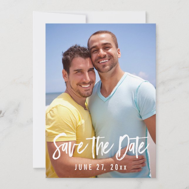Mariage Gay Photo Enregistrer Les Cartes De Date (Devant)