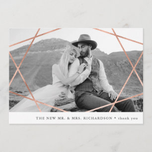 Mariage Geo  Faux Cuivre avec Merci photo