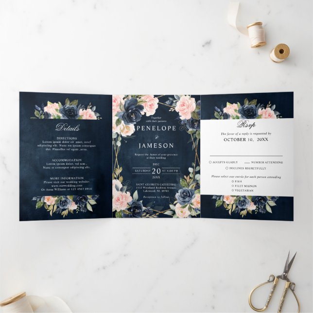 Mariage géométrique à trois volets bleu-bleu de la (Intérieur)