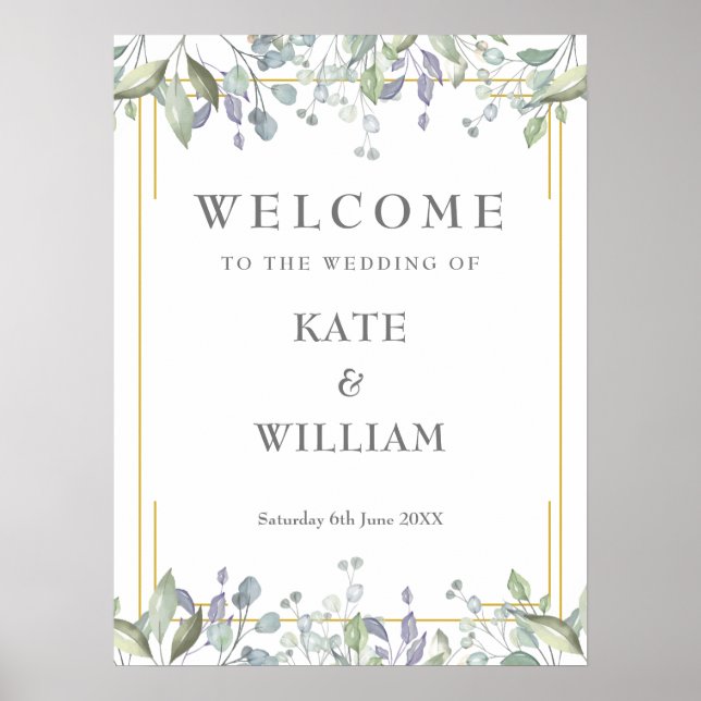 Mariage géométrique de Sage Lilac Floral Affiche d (Devant)