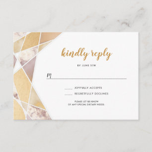 Mariage géométrique rsvp   faux marbre doré