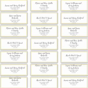 Mariage Gold Confetti Étiquettes de adresse invité