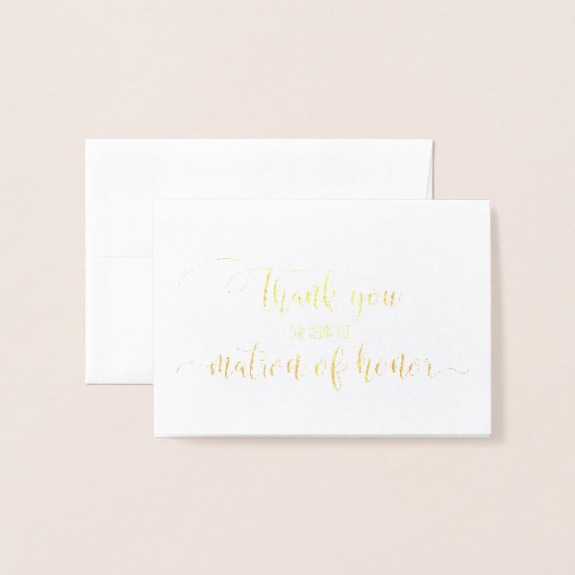 Mariage Gold Foil Carte de remerciements (Devant avec enveloppe)