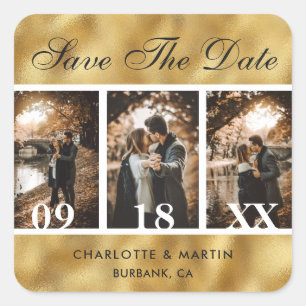 Mariage Gold Foil Photo Enregistrer Les Stickers D
