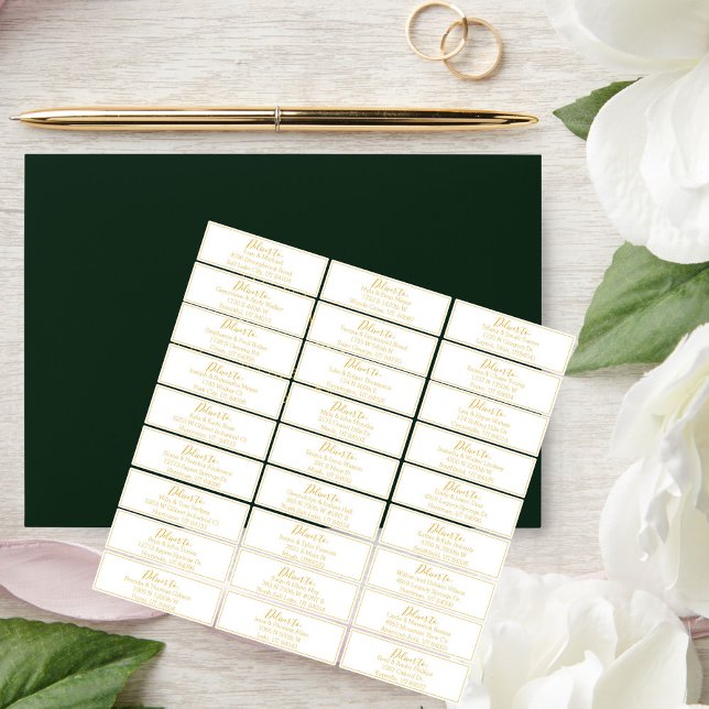 Mariage Gold Script Étiquette de adresse invité (Créateur téléchargé)