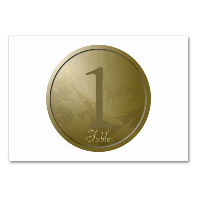 Mariage Golden Flowers Carte Table personnalisée 1 (Devant)