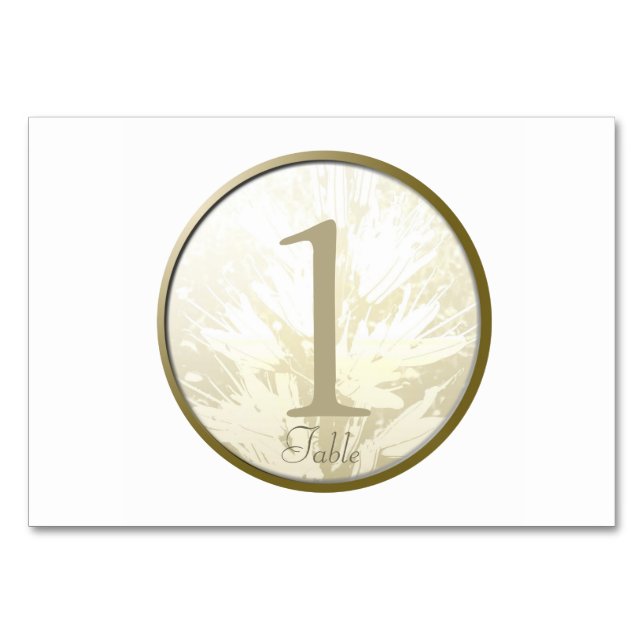 Mariage Golden Flowers Carte Table personnalisée 2 (Devant)
