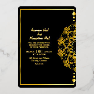Mariage Golden Luxury Invitation Card Gold Foil