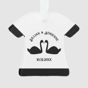Mariage gothique Baiser Black Swans Personnalisé