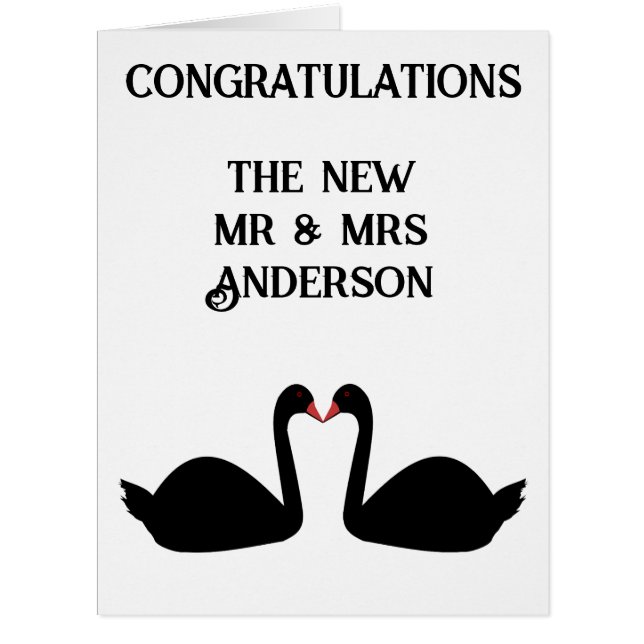 Mariage gothique Baiser Black Swans Personnalisé (Devant)