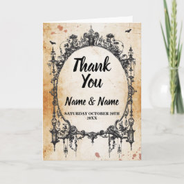 Mariage gothique carte de remerciements Halloween 
