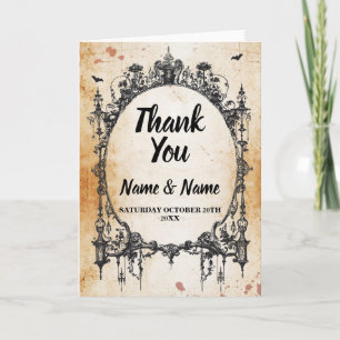 mariage gothique carte de remerciements Halloween 