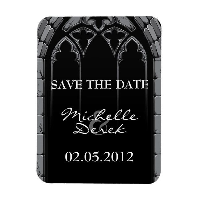 Mariage gothique Enregistrer la date Magnet (Vertical)