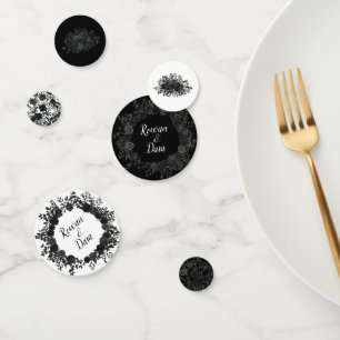 Mariage gothique Rose blanc et noir Confetti