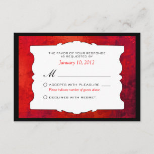 Mariage gothique rouge déprimé RSVP personnalisé