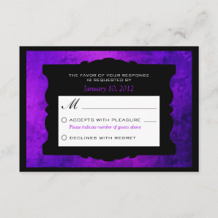 Mariage gothique violet déprimé RSVP personnalisé