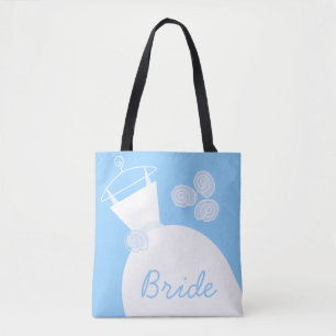 Mariage Gown Blue Bride sur tout le sac fourre-tou