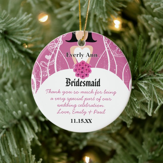 Mariage Gown Bridesmaid Mariage Ornement de Noël (Arbre)