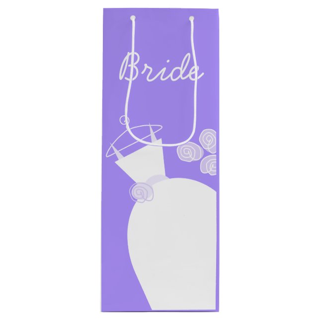 Mariage Gown Purple Bride cadeau sac vin (Devant)