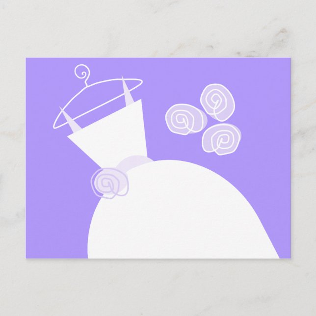 Mariage Gown Purple carte postale horizontale (Devant)