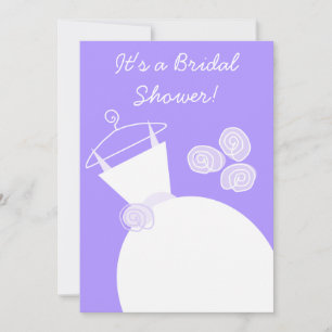Mariage Gown Purple Invitation à la douche nuptial