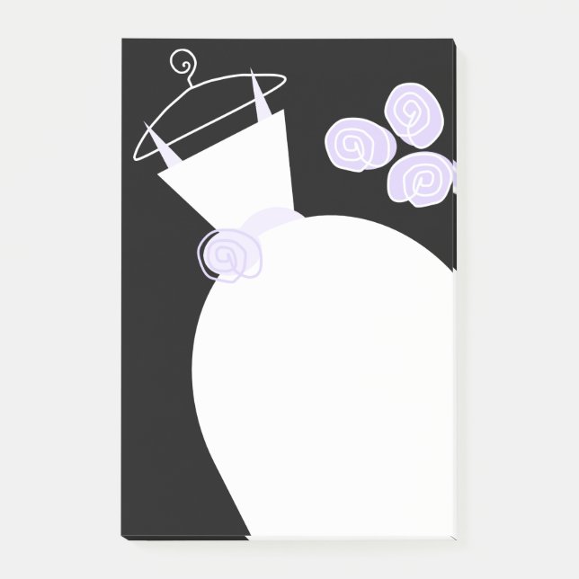 Mariage Gown violet vertical noir post-it note (Devant)