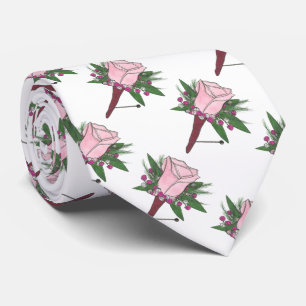 Mariage Groom Best Man Rose Boutonniere Cravate