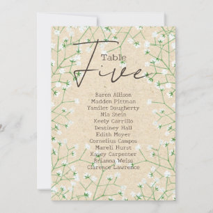 Mariage Gypsophila Numéro de table Sièges Graphiqu