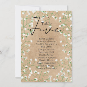 Mariage Gypsophila Numéro de table Sièges Graphiqu
