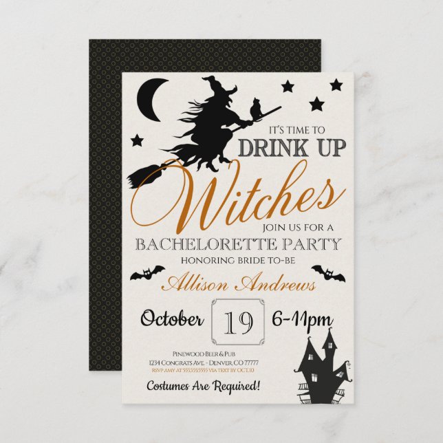 Mariage Halloween Bachelorette Invitation (Devant / Derrière)