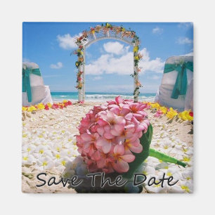 Mariage hawaïen Enregistrer La Date Magnet