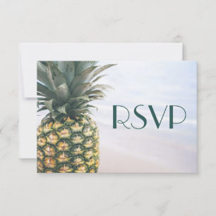 Mariage hawaïen Feuille tropical à l'ananas RSVP