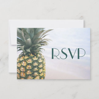 Mariage hawaïen Feuille tropical à l'ananas RSVP