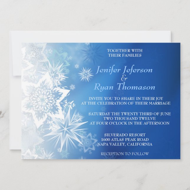 Mariage hivernal mignon Invitation (Devant)