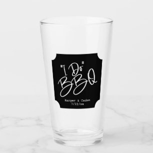 Mariage I Do BBQ Verre blanc et noir