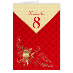 Mariage indien - Carte de numéro de table
