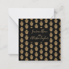 Mariage indien Gold hamsa Henna Faire-part