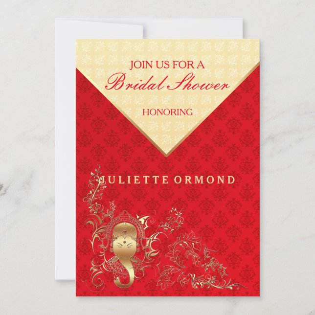 Mariage indien - Invitation de douche nuptiale (Devant)