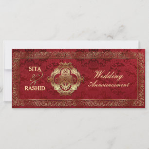 Mariage indien rouge - Faire-part / carte rack