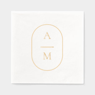 Mariage initial ovale Phuile Stampé serviettes