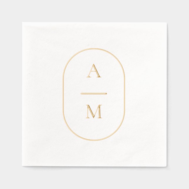 Mariage initial ovale Phuile Stampé serviettes (Recto)