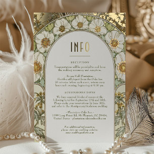 Mariage Insérer carte INFO Vintage Art Nouveau Muc