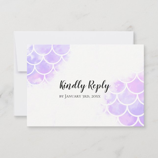 Mariage inspiré rose et mauve Sirène RSVP (Devant)