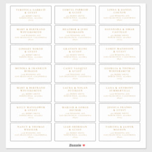Mariage invité Étiquettes préadressés Boho Gold J1